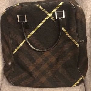 Rare Burberry Plaid Woven Bag